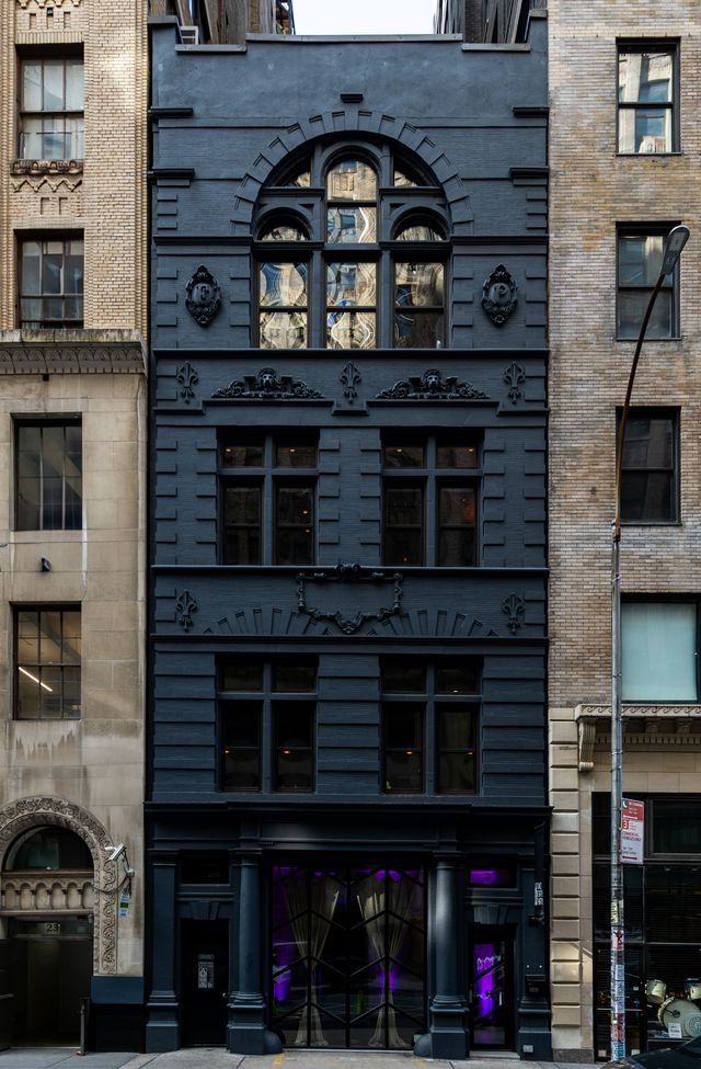 The black-painted façade of TwoFortyThirty, the host venue in New York City